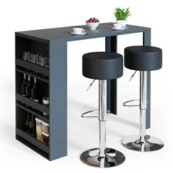 Table De Bar 117cm Anthracite -Reflet Maison 67b65007f559406ebefb22713ac22da7