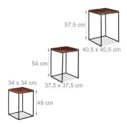 Tables Gigogne Carrées Jeu De 3 -Reflet Maison 691739814e1f41648f403d24fed3112e