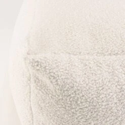 Pouf Carré 53x53cm Tissu Bouclette Blanc -Reflet Maison 6ffea360f77e44d5962864b5a54d97db