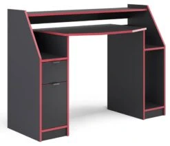 Bureau Ordinateur Joel 123cm Noir/rouge