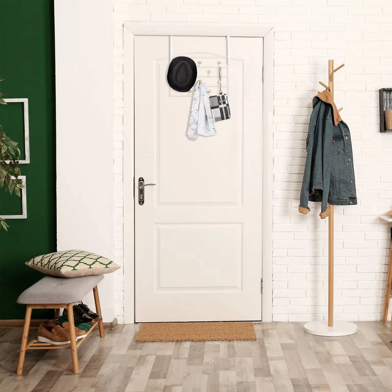 Porte-manteau Porte 10 Crochets Blanc 2 Porte-manteau Porte 10 Crochets Blanc – Image 2