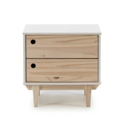 Table Chevet Roma 2 Tiroirs Blanc -Reflet Maison 80a3339fbddf474cb86305dba08c9a93