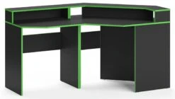 Bureau Ordinateur Kron Noir/Vert Set 5