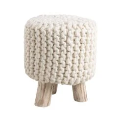 Tabouret Laine Et Bois Douceur