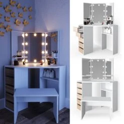 Coiffeuse D'angle Arielle (3 éléments) -Reflet Maison 8d60e9418c204f26b7886891584ea879