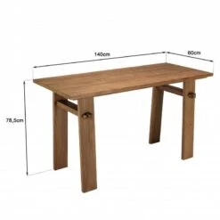 Bureau En Bois De Teck Recyclé L140 -Reflet Maison 8d61a61342244fea805835dd97a821bc