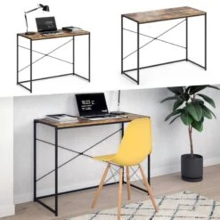 Bureau Fyrk Vieux Bois/noir -Reflet Maison 8d9f26b35f8f427d97c8cde906cebbb8