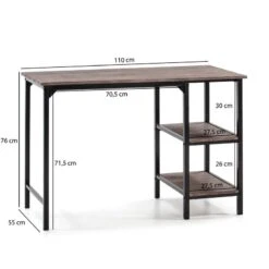 Bureau Colón 2 Rayons, 110 Cm -Reflet Maison 93bfea3908844142bf8e2990e09f832f