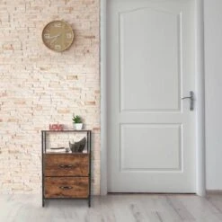 Table De Nuit Style Industriel 2 Tiroirs -Reflet Maison 94058d40d3a54ceb849b07f54d95fd50