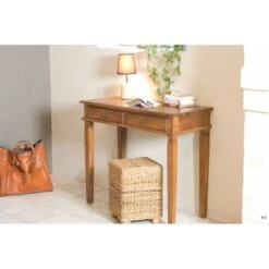 Bureau 2 Tiroirs En Teck -Reflet Maison 947bff588fb347ed985d1c01bfadc7d4