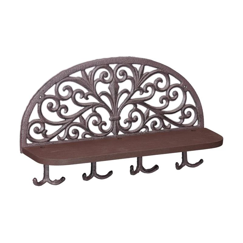 Porte-manteaux Mural Brun En Lot De 3 4 Porte-manteaux Mural Brun En Lot De 3 – Image 4