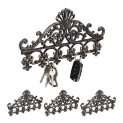 4x Portemanteaux Muraux En Fonte Argenté -Reflet Maison 95e83057330b45369f99c2975b9e1cdb