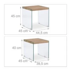 Set De 2 Table Gigogne Bois Pieds Verre -Reflet Maison 9639aa8023e540b3ba011f6d654ab392