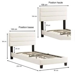 Lit Simple FLORIDA 90x190 Cm -Reflet Maison 97ee13ea2faa41988194a3f19592fc0f