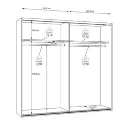 Armoire 220 Cm 2 P. Décor Blanc & Bois -Reflet Maison 986ee0d9f5244185aa25f55210c3f18b