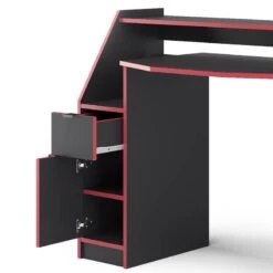 Bureau Ordinateur Joel 123cm Noir/rouge -Reflet Maison 98eb81126ab340dcb6691bba616f01cd