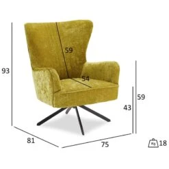Fauteuil Bob Jaune -Reflet Maison 9c5f2f13238844928fa7c16518f2c955