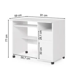 Bureau D'ordinateur Polo Blanc -Reflet Maison 9ee8db74158d4013bb4c2b4e707cbc00