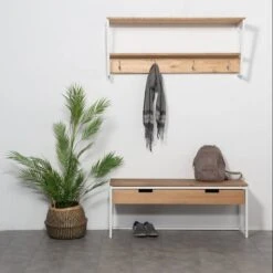 Étagère Polyg. Portemanteau 140cm Blanc -Reflet Maison 9f0201fe79504399b5064228e8a3b476 1