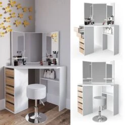 Coiffeuse D'angle Arielle Avec Tabouret -Reflet Maison a3e0ffdee64f46efbf9207ca0186ba5d