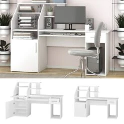 Bureau Ordinateur Edwin Blanc -Reflet Maison a595e1e96c38490c9409ab4003c347ab