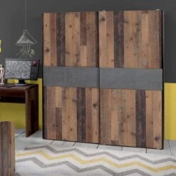 Armoire Effet Bois Vintage Béton Gris -Reflet Maison a65e344cb02a419a9bd0c23b47b1d137