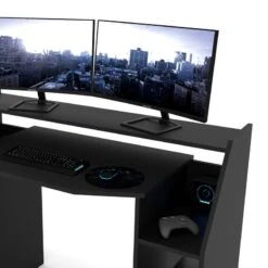 Bureau D'ordinateur Joel 123cm Noir -Reflet Maison a8551341348c4938a171699e5401996d