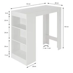 Table De Bar 110x50x103cm Blanc -Reflet Maison a8fa1e78a520478495901d49ee58d03c
