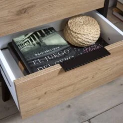 Table Chevet Koln 2 Tiroirs, Noire/Bois -Reflet Maison a960311f64374390b53ad940a420c9f3