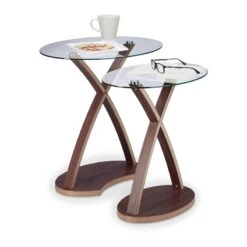 Table D’appoint Ronde Lot De 2 Plateau