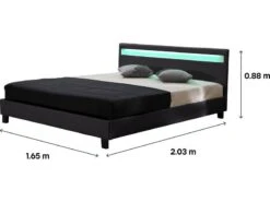 Lit LED Maria - 160 X 200 Cm - Noir 5 Lit LED Maria - 160 X 200 Cm - Noir -Reflet Maison aad7c93e31b147ab9e7b2f5326a6f066