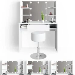 Coiffeuse Daenerys Avec Tabouret & LED -Reflet Maison ab7e0f33f8964947824fc4c8ee4c1093