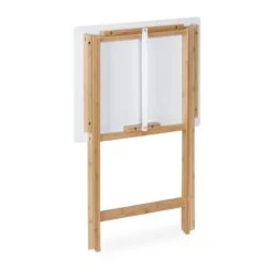 Table Pliante Blanche En Bambou -Reflet Maison acca404570c44316976ee7404dadbe93