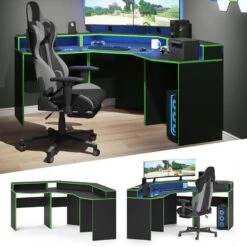 Bureau Ordinateur Kron Noir/vert Set 1 -Reflet Maison b642e38cbeb34ad190d735a8b576125a