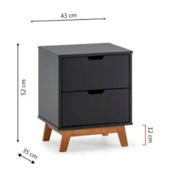 Table Chevet Miranda 2 Tiroir Anthracite -Reflet Maison b722537b670843589ddcbe95c929c2e8