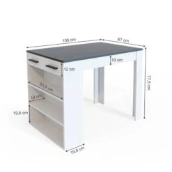 Table De Bar Repose Blanche/anthracite -Reflet Maison b9275fd6cd5647bd94e9cef010134dc5