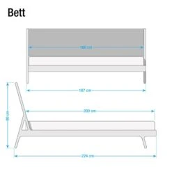Lit Fleek II -Reflet Maison bett fawn i eiche massiv 180 x 200cm eiche hell 3860068