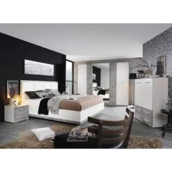 Armoire à Portes Coulissantes Siegen -Reflet Maison bett siegen alpinweiss steingrau 5011944