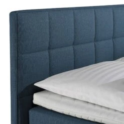 Lit Boxspring Tevin -Reflet Maison boxspringbett tevin webstoff 100 x 200cm h2 bis 80 kg bonellfederkernmatratze jeansblau 716350