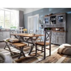 Vaisselier Balignton -Reflet Maison buffetschrank balignton kiefer massiv grau 4105552