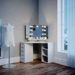 Coiffeuse D'angle Sofia Blanc & Tabouret -Reflet Maison c163716ea48d4775a8288622cf4a6052