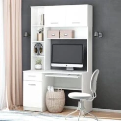 Bureau Ordinateur Crossline Blanc -Reflet Maison c3368586836d4934a711a3f8c6f9e485