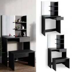 Coiffeuse Dekos Blanc Avec Banc -Reflet Maison c37845f675df4577abe787e9360543b7