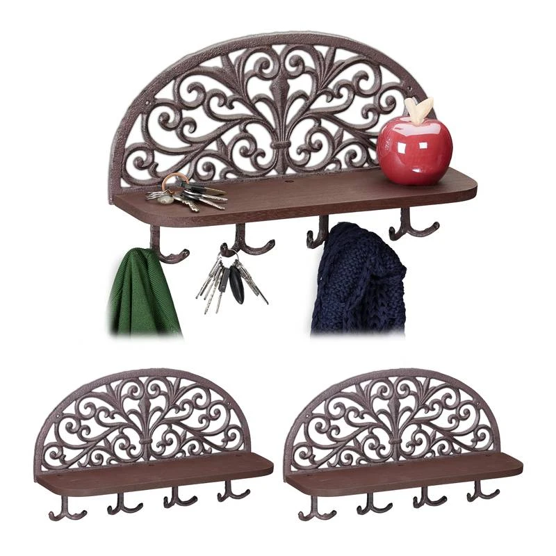 Porte-manteaux Mural Brun En Lot De 3 1 Porte-manteaux Mural Brun En Lot De 3