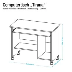 Table D'ordinateur Tirana -Reflet Maison computertisch tirana weiss 1389385