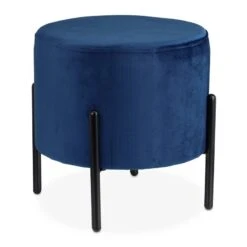 Tabouret En Velours Bleu