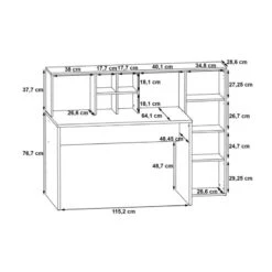 Bureau Droit Avec Rangements - KEVAN -Reflet Maison d0fc1a2039ef4d53991a731c3c5dc379