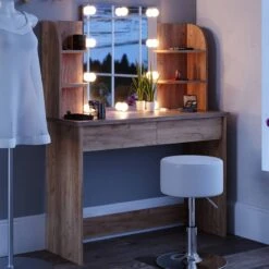 Coiffeuse Charlotte Avec Tabouret Et LED -Reflet Maison d20df4e0272e4576ac5ac6e4343f77c7