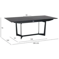 Table Extensible Tokyo Noir 200x100 Cm -Reflet Maison d2eb752fd199490e8cabe01bab2cd5ec