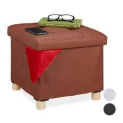 Pouf De Rangement En Similicuir -Reflet Maison d3309dae2d044dd0805e138b649b7ad6